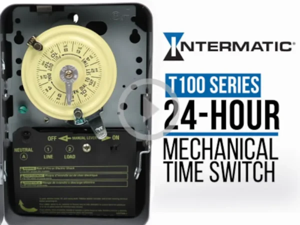 Intermatic T104P3 24-Hour 208-277V Mechanical Time Switch | DPST | Type 3R Plastic Enclosure - Image 2