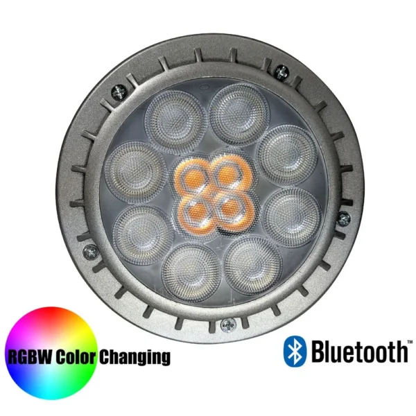 Sollos ColorSplash Par36 Series RGB-W LED Lamp | Outdoor IP68 | 15V Equivalent to 50W | Silver | PAR36WFL10/RGBW/IP68/LED 82142