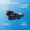 Hayward 1.5 Power-Flo Matrix Pump, Above Ground Pool, Dual Speed, 115 Volt | W3SP15932S - Image 2