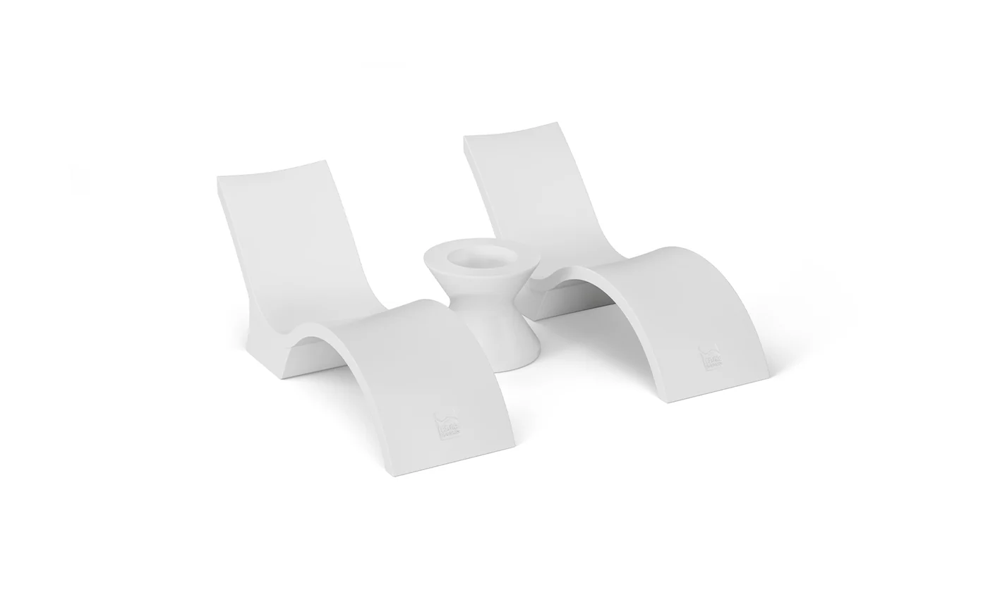 Signature Chaise Headrest Pillow and Side Table In-Pool Set - Image 2