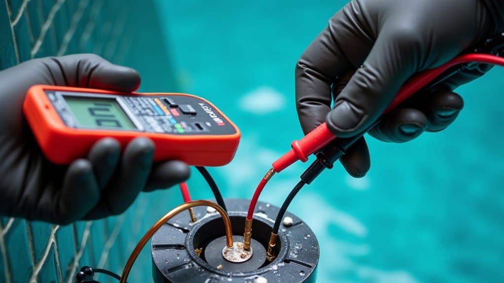 multimeter voltage continuity testing pool light