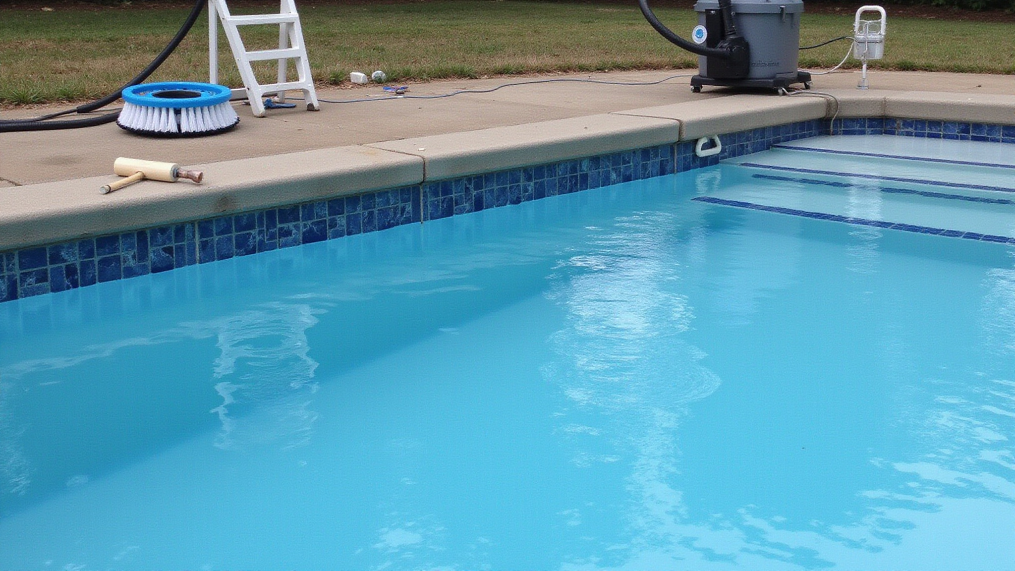 scrub vacuum backwash pool